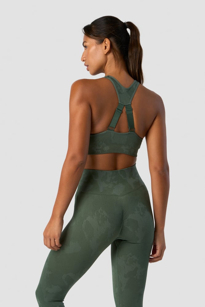 camo seamless sports bra green