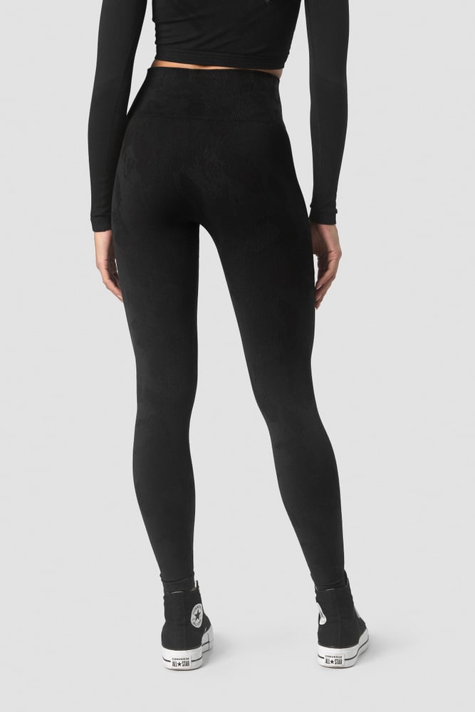 camo seamless tights black