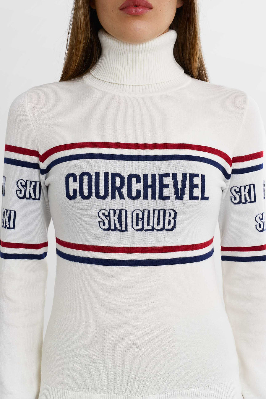 Courchevel Ski Club Sweater · White/Blue/Red