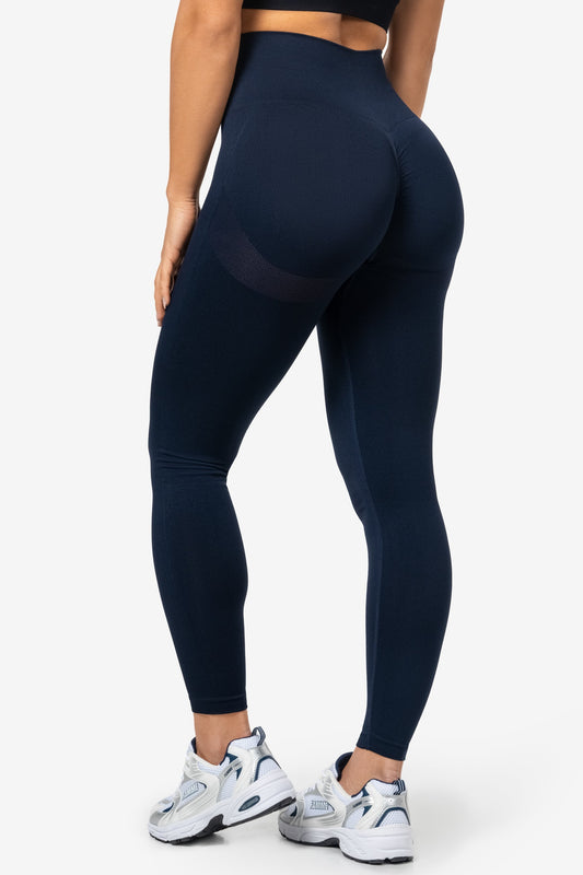 Dark Blue Peachy Scrunch Leggings - for dame - Famme - Leggings