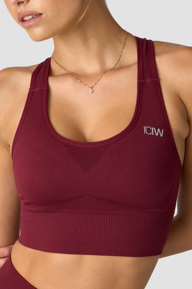 divine seamless sports bra burgundy