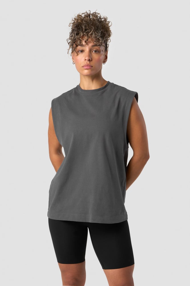 everyday cotton tank top dark grey