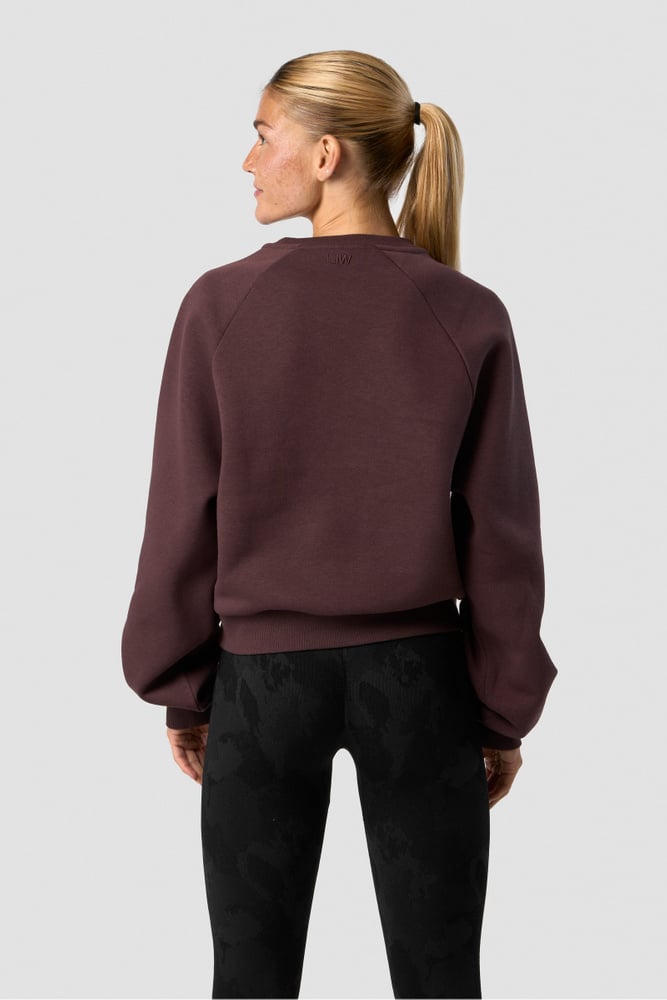 everyday cropped crewneck burgundy