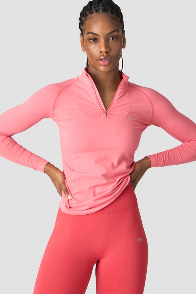 everyday seamless 1/4 zip wmn rose