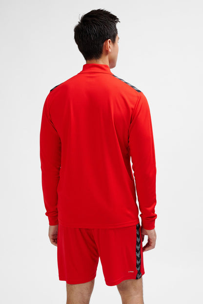 HUMMEL - Hmlauthentic Half Zip Sweat - True Red