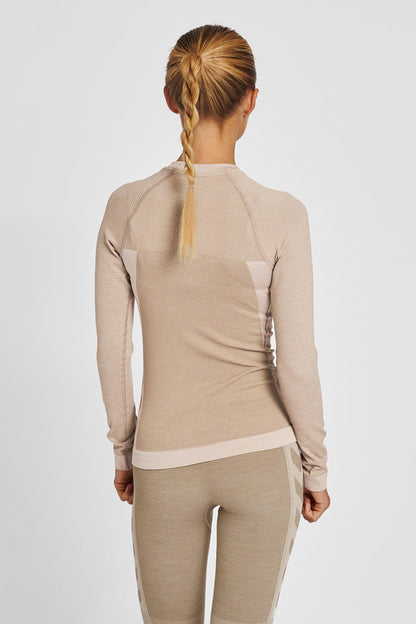 HUMMEL - Hmlclea Seamless Tight T-shirt L/s - Chateau Gray/driftwood Melange