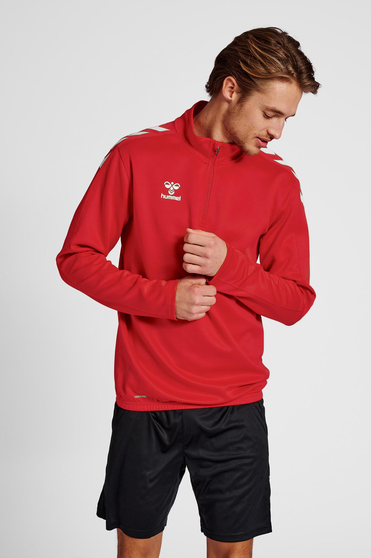 HUMMEL - Hmlcore Xk Half Zip Poly Sweat - True Red