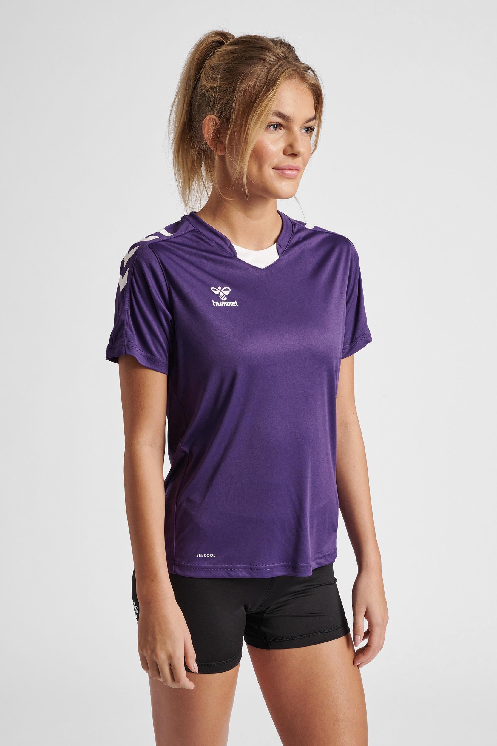 HUMMEL - Hmlcore Xk Poly Jersey S/s Woman - Acai/white