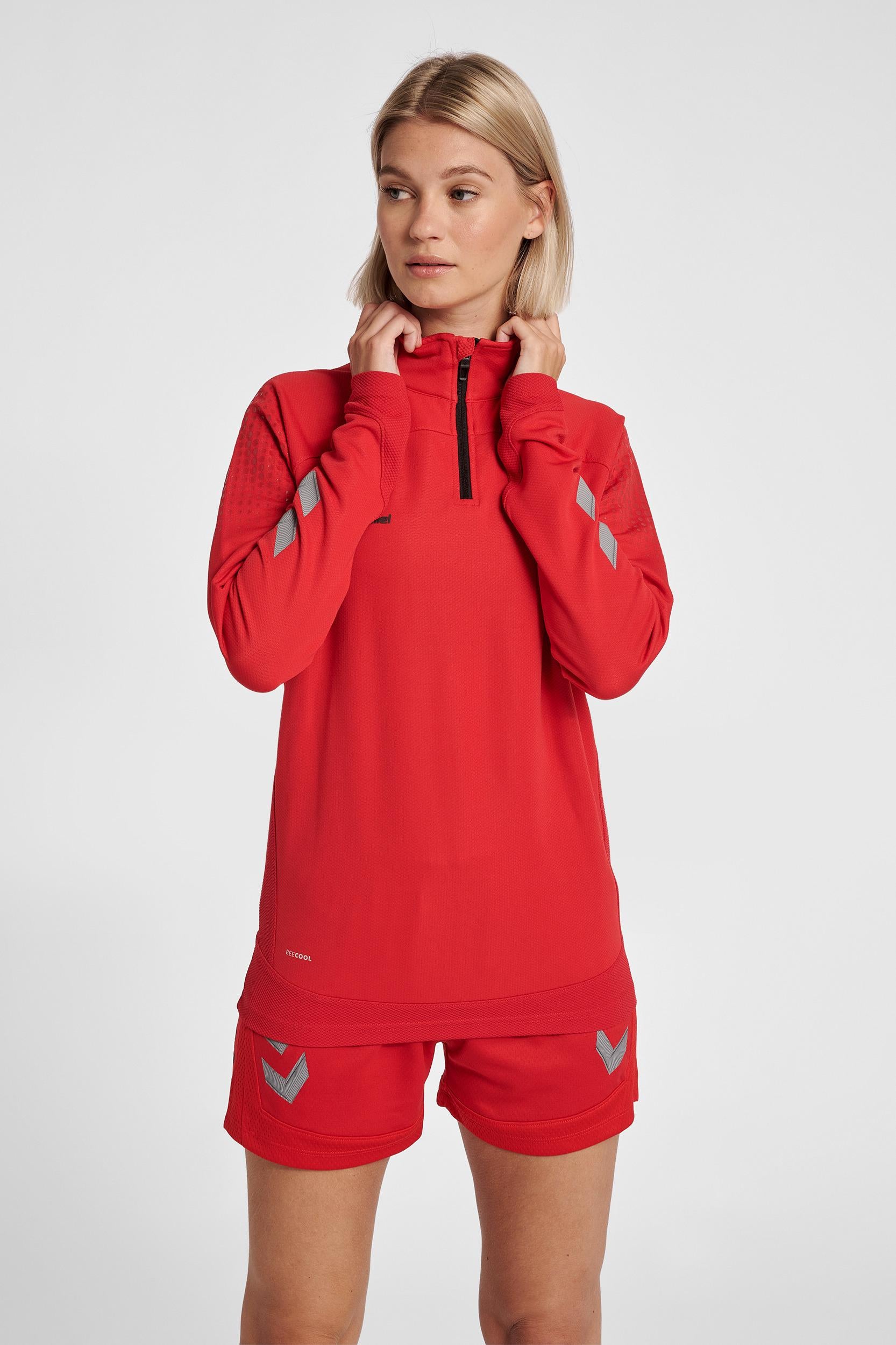 HUMMEL - Hmllead Women Half Zip - True Red