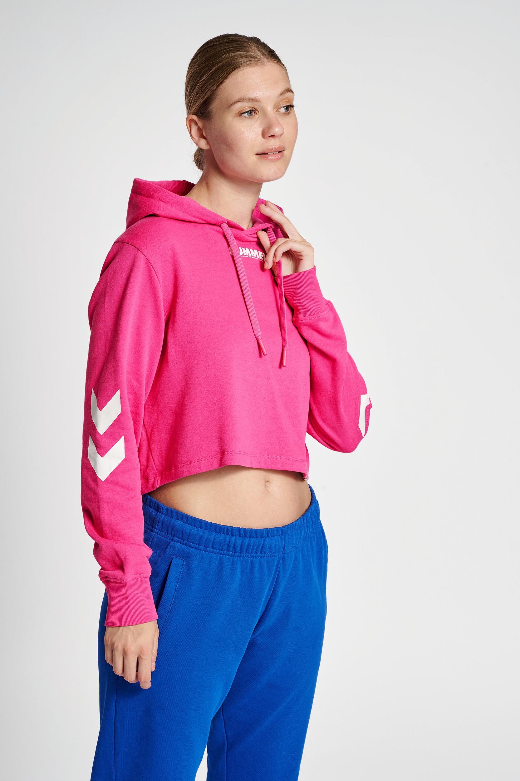 HUMMEL - Hmllegacy Woman Cropped Hoodie - Raspberry Rose