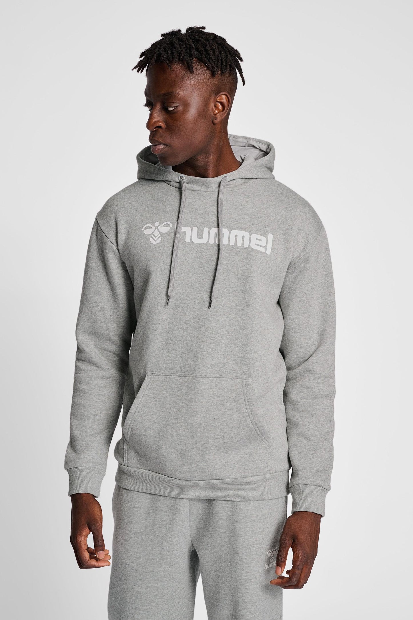 HUMMEL - Hmlmover Cotton Hoodie - Grey Melange