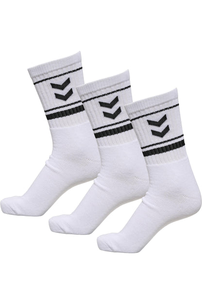 HUMMEL - Hmlstripe Crew 3-pack Socks - White