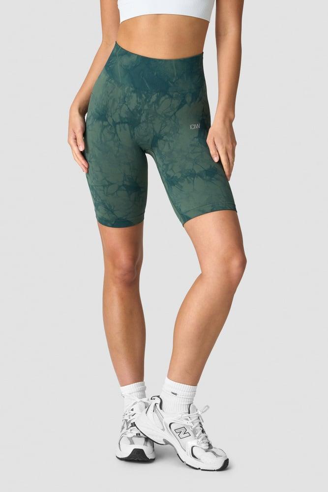 ICANIWILL - Define Seamless Tie Dye Biker Shorts - Dark Green