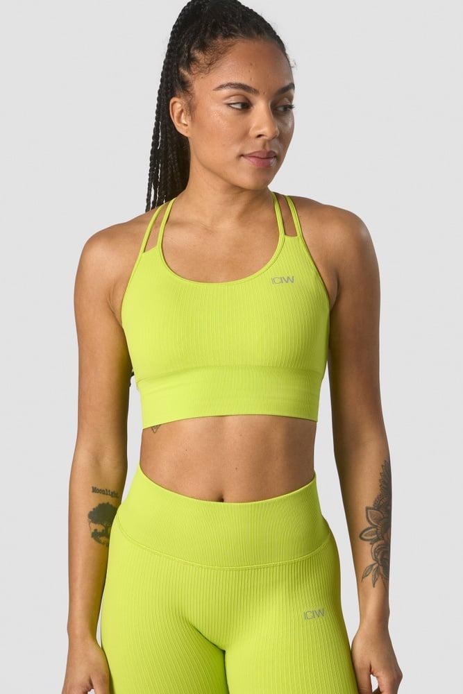 ICANIWILL - Ribbed Define Seamless Sports Bra - Lime Green