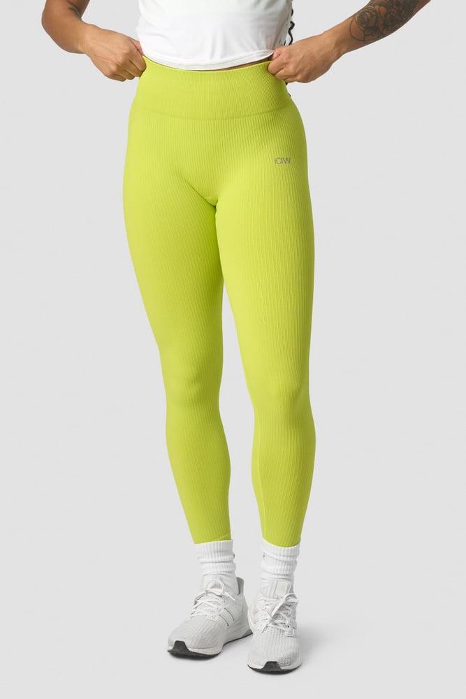 ICANIWILL - Ribbed Define Seamless Tights - Lime Green