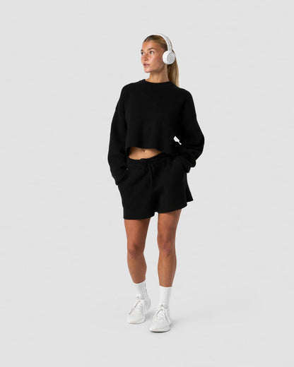 soft knit cropped crewneck black