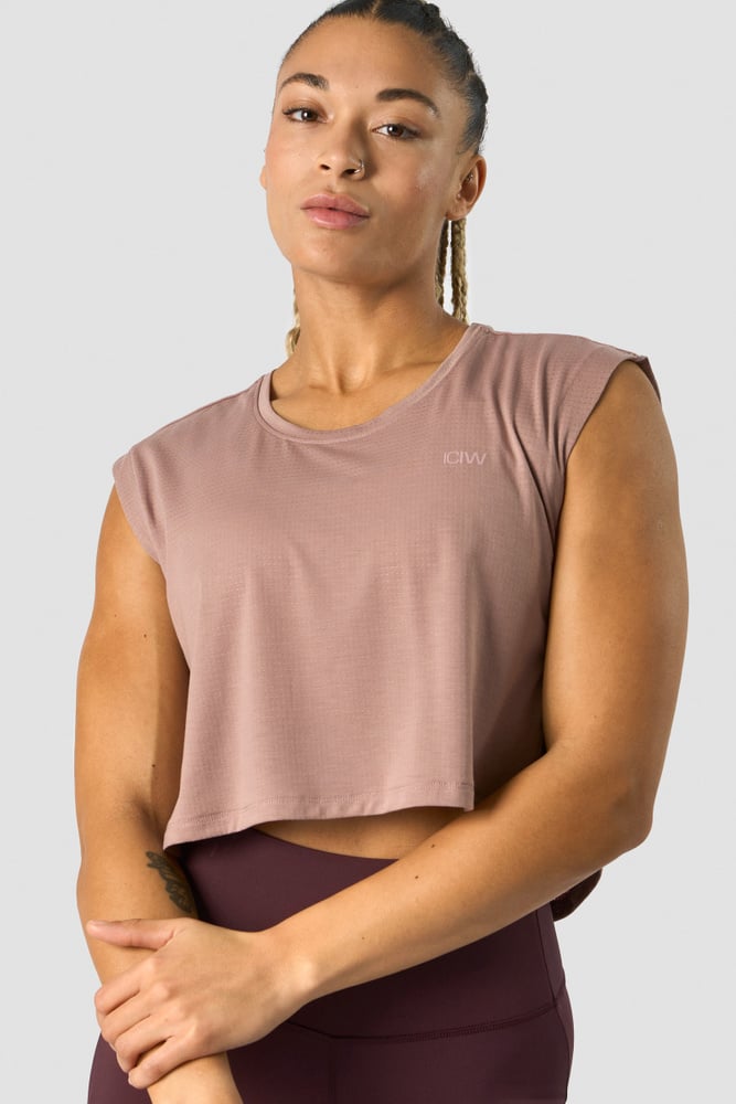 stride cropped tank wmn light mauve